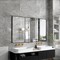 Basicwise 3-Door Aluminum Bathroom Medicine Cabinet, Round Corner Framed Door - Versatile Recessed Medicine Cabinet or Surface Mount, Mirrored Door Cabinet with Adjustable Glass Shelves, Matte Black
